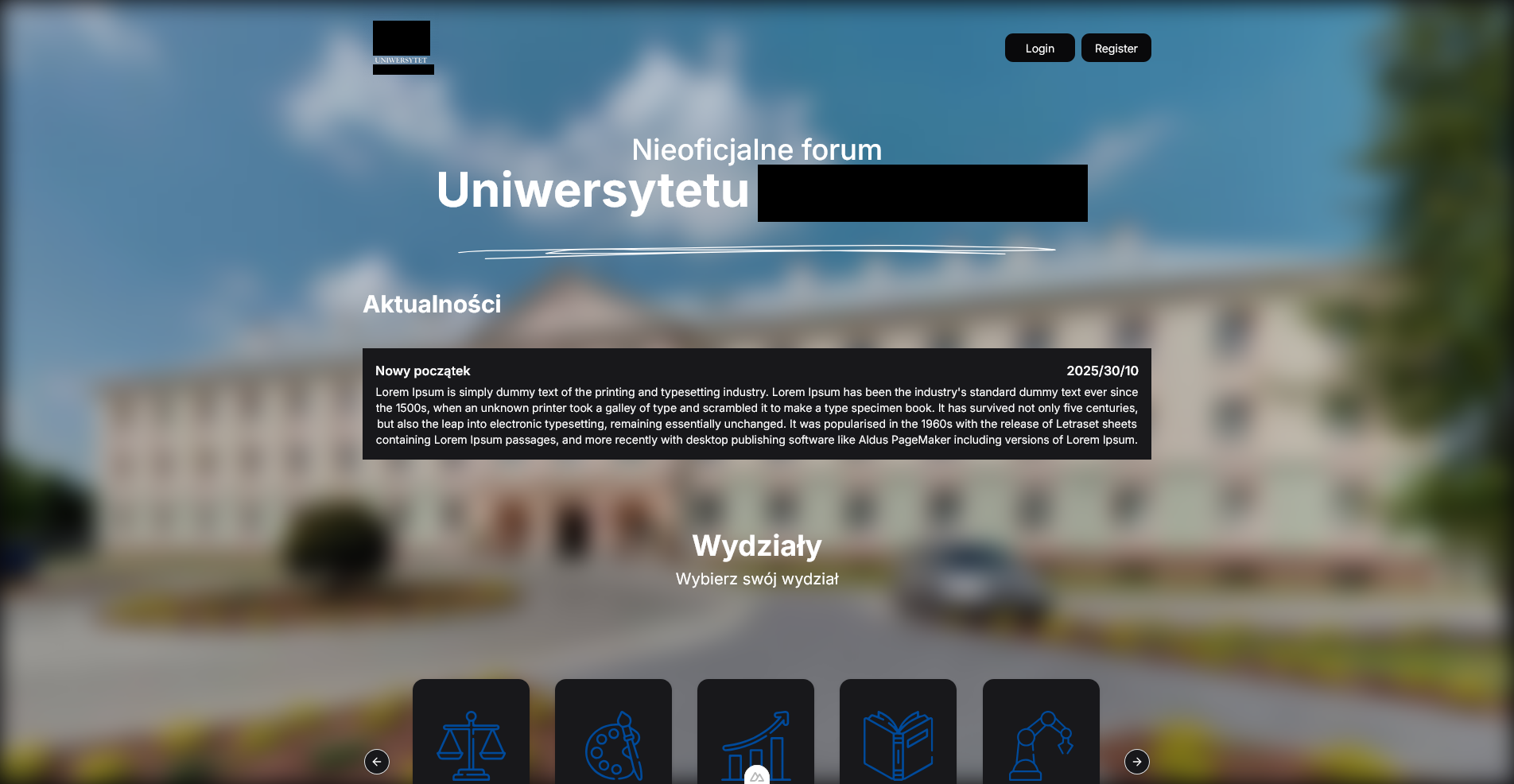 Forum landingpage
